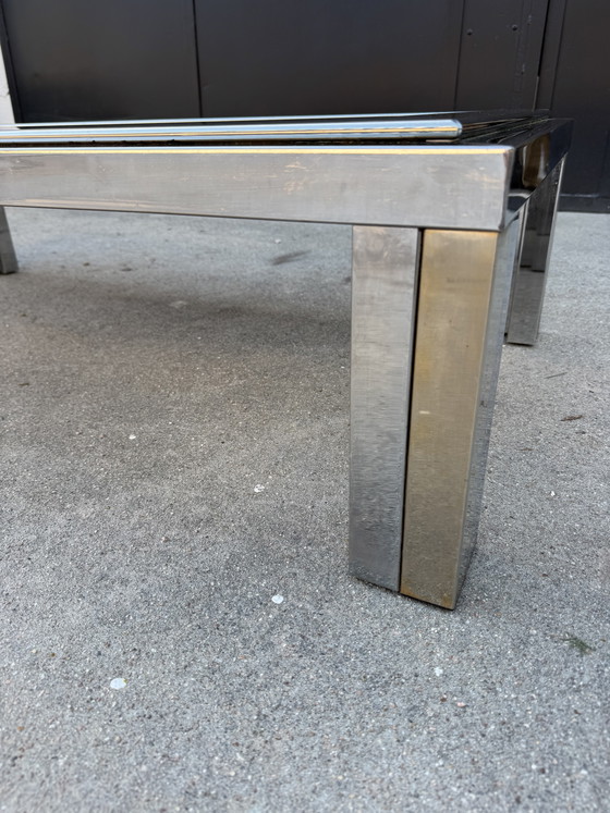 Image 1 of Chrome and smoked glass coffee table, 1970s