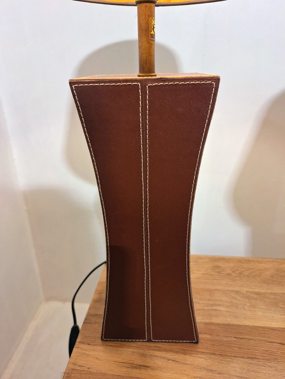 Image 1 of E.F. Fransen leren tafellampen 