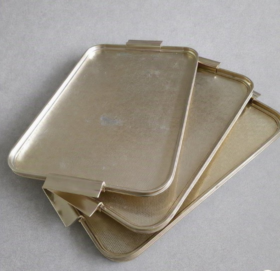 Servierwagen im Hollywood-Regency-Stil. – Aluminium – Englisch – Stijl  Kaymet en Woodmet. (photo 13 of 13)