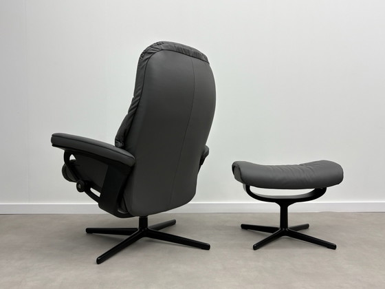 Stressless Sunrise Cross Poltrona + Poggiapiedi Grigio Come nuovo! – Poltrone relax, Pelle, Metallo (photo 4 of 15)