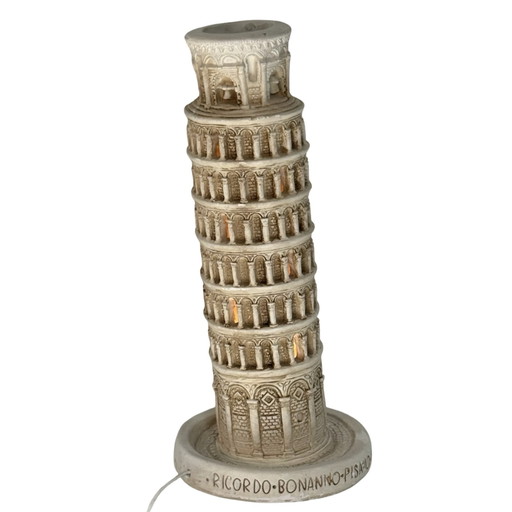 Vintage - Ceramic - Table lamp in the shape of the leaning tower of Pisa - Ca. 1980’s