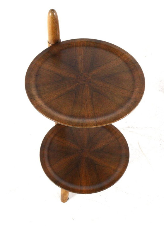 Image 1 of Set van 2 Edmund Jørgensen voor Patent ANM bijzettafeltje / nachtkastjes vintage Deens