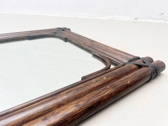 Image 1 of Mid - Century mirror made of bamboo, Italy 1950s