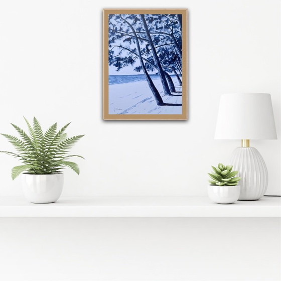 Image 1 of Inchiostro indaco su carta bianca, 40x30cm