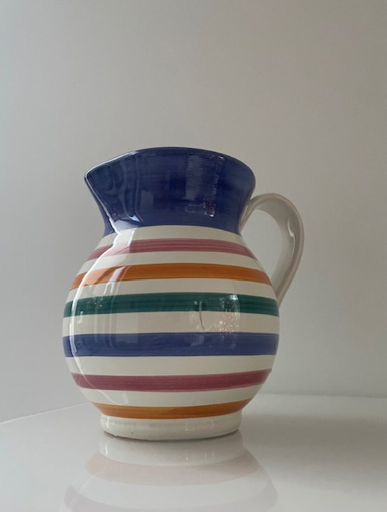 Hand-painted Earthenware Pitcher – Colorful – Crockery, Ceramic (photo 9 of 18)