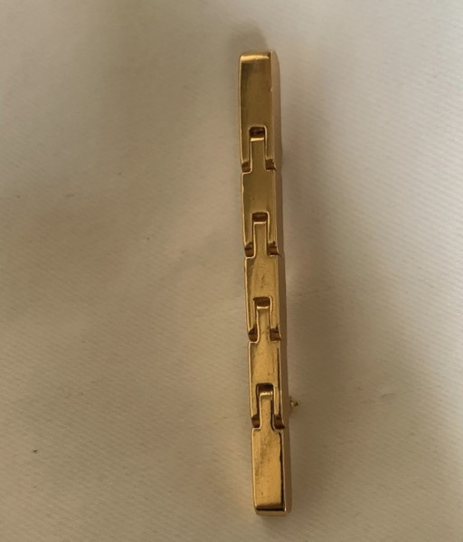 Broche Articulée & Modulable Claude Montana Pour Marie Paris – Design Architectural Doré – 7 cm / 13 g – cadeaus, Brass