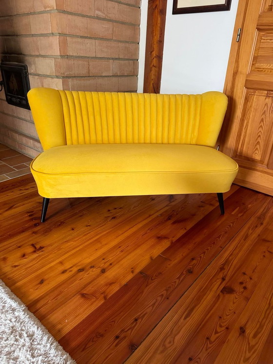 Sofá de Terciopelo Escandinavo Moderno de Mediados de Siglo, Años 50 – Sofás (Couches), Mid Century Modern (photo 3 of 7)