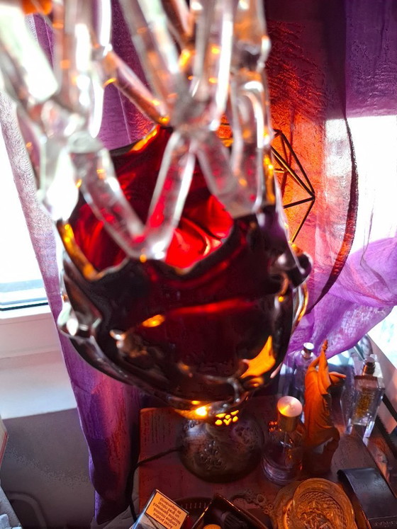 Image 1 of Vintage Mid-Century Sculptural Art Glass Lattice Vase by Poltár / Katarínska Huta – 32cm