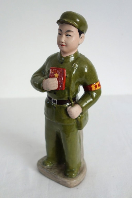 Chinese Porcelain Biscuit Soldier Figurine Statue - Cultural Revolution #1