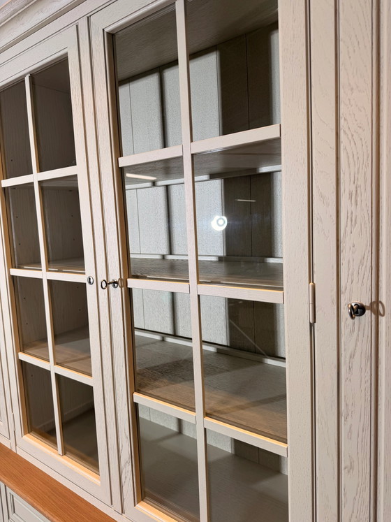 Large Oak Display Cabinet with Integrated Lighting (photo 6 of 6)
