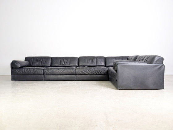 Image 1 of De Sede DS 76/78 Modular Sofa Corner Sofa Design Corner Couch Leather Black