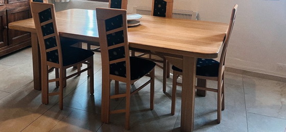Exceptional dining table in solid chestnut wood, 220x110 cm – Tischler Handwerk Sonderanfertigung Unikat (photo 2 of 7)