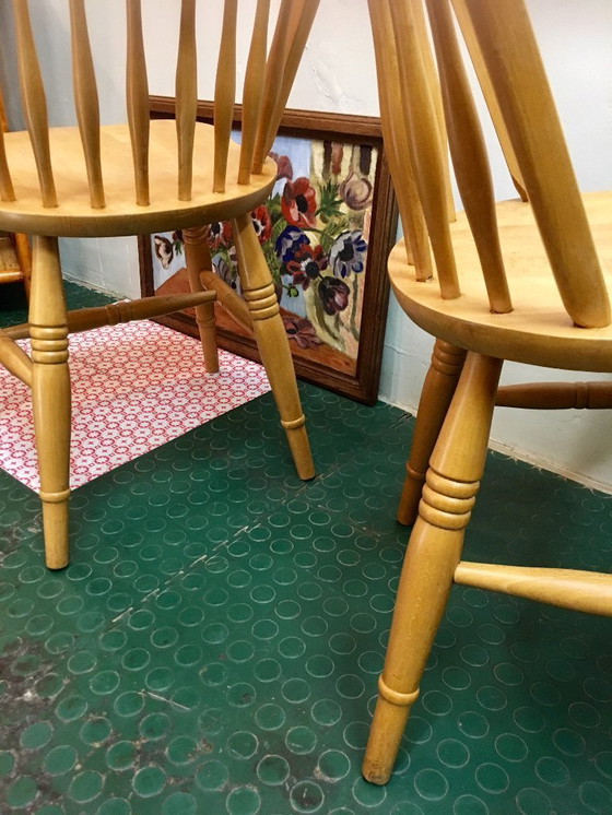 Image 1 of Pair of Windsor chairs, vintage beechwood
