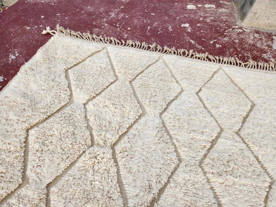 Beni Ouarain rug 300x200 cm – Natural cream wool – Diamond pattern in tone – Rugs & carpets, Cotton (photo 11 of 14)