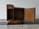 Origineel Frans Art Deco Nachtkastje (Gevlamd Walnoothout & Marmer) – Jaren 30