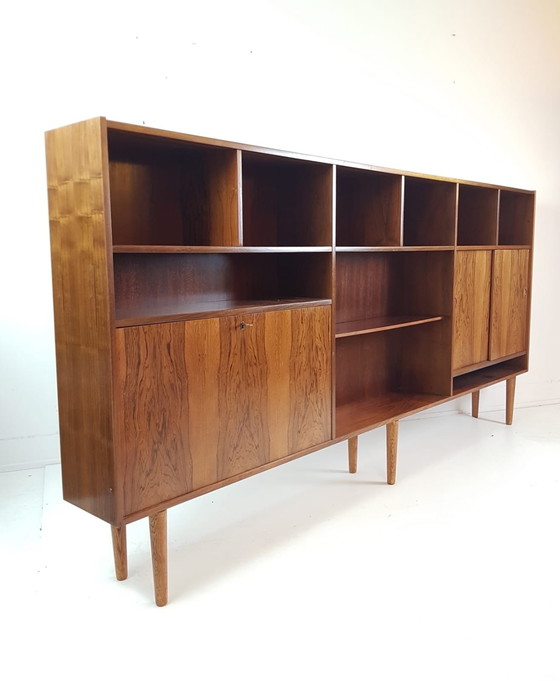 Image 1 of vintage Deense wandkast | vakkenkast palissander hout