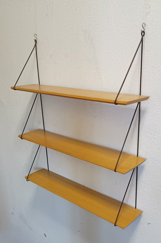 Image 1 of Separates fünfziger Jahre Karen Wandregal mit drei Fächern