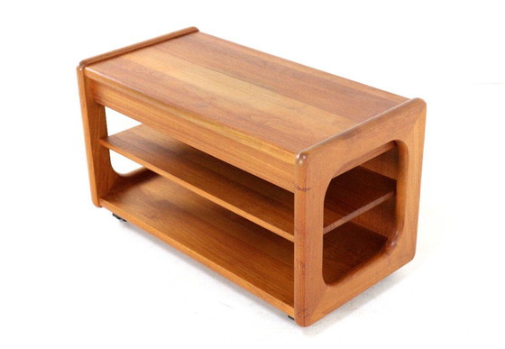 Image 1 of Chariot pour meuble audio 'Traeden' vintage danois en teck massif