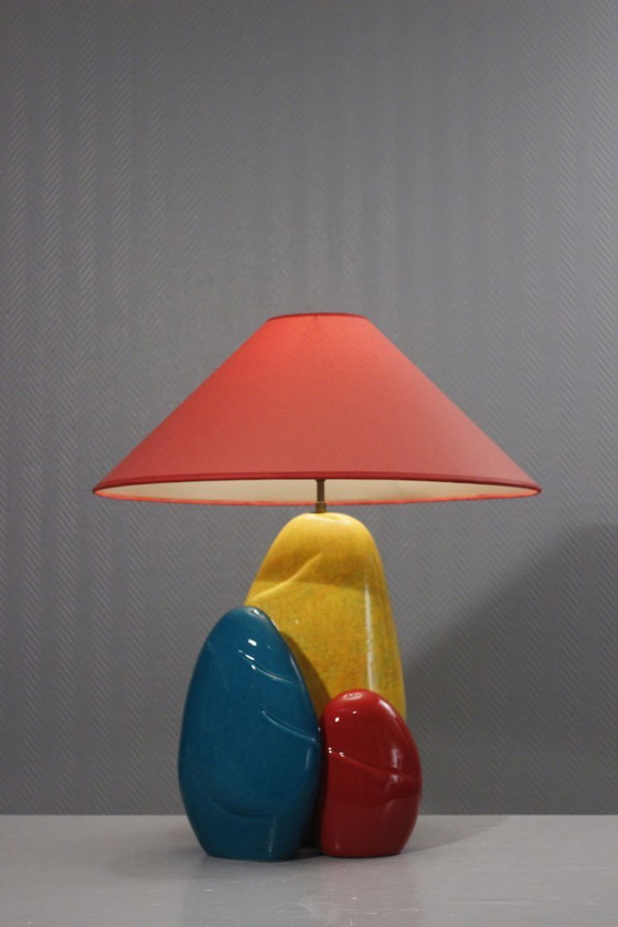 Image 1 of François Chatain - Grande lampe menhir vintage design post-moderne France 1990s