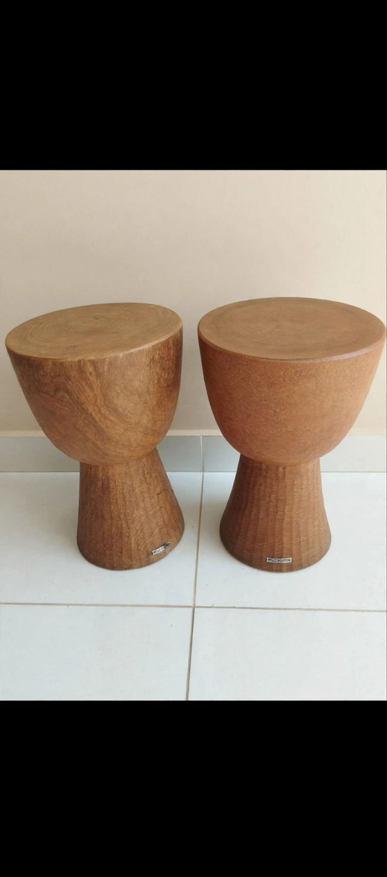 Pols Potten Egg Stool - Original Solid Suar Wood - 4 Available, Brown (photo 4 of 5)