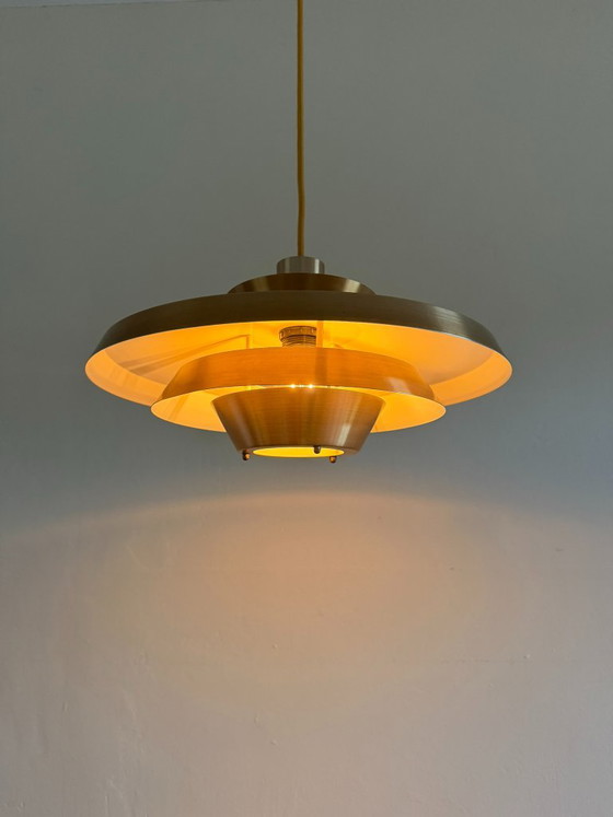 Lampada a sospensione vintage danese in rame - lampada multistrato, Danish design, Lampade a sospensione (foto 5 di 9)