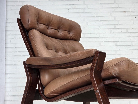 Image 1 of Década de 1970, diseño danés de Georg Thams, sillón, mobiliario de cuero.