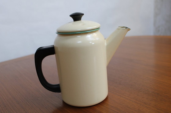 Image 1 of Koffiepot KOCKUMS geëmailleerd beige - 1,5L - Jaren 1930 - Zweden