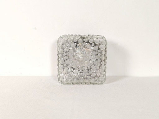 Vintage Hustadt Leuchten Bubble Glass Flush Mount or Sconce / 1970s Space Age Mid Century Modern Wall Light / West Germany Desig
