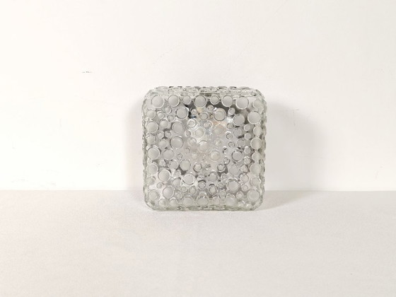Image 1 of Vintage Hustadt Leuchten Bubble Glass Flush Mount or Sconce / 1970s Space Age Mid Century Modern Wall Light / West Germany Desig