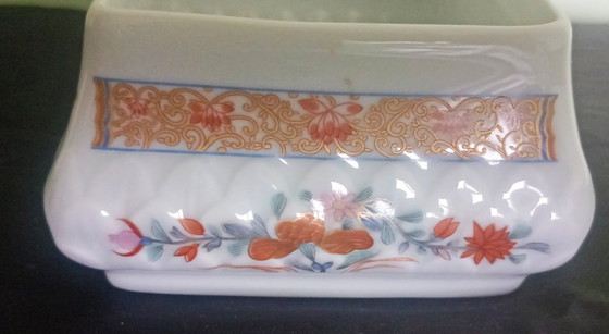 Image 1 of Limoges Bernardaud "Pondichéry sublime grande boîte à couvercle (18 cm)