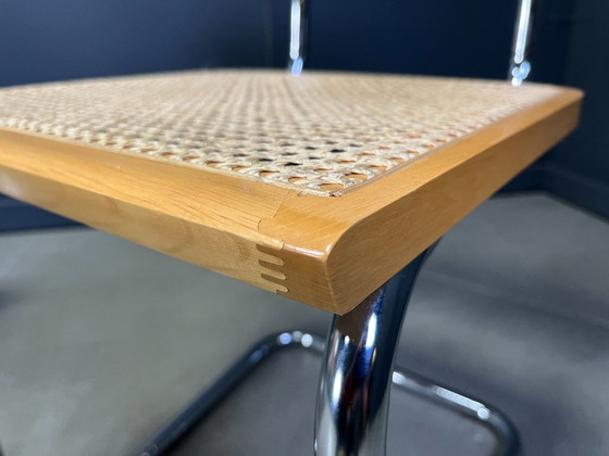 Image 1 of Set van 4 stapelbare vintage fauteuils in Marcel Breuer-stijl, gemaakt in Italië, jaren 70.