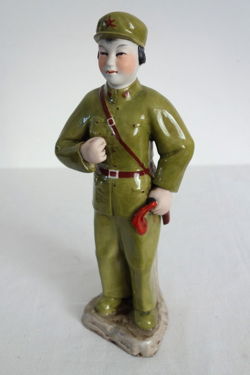 Chinese Porcelain Biscuit Soldier Figurine Statue - Cultural Revolution #2