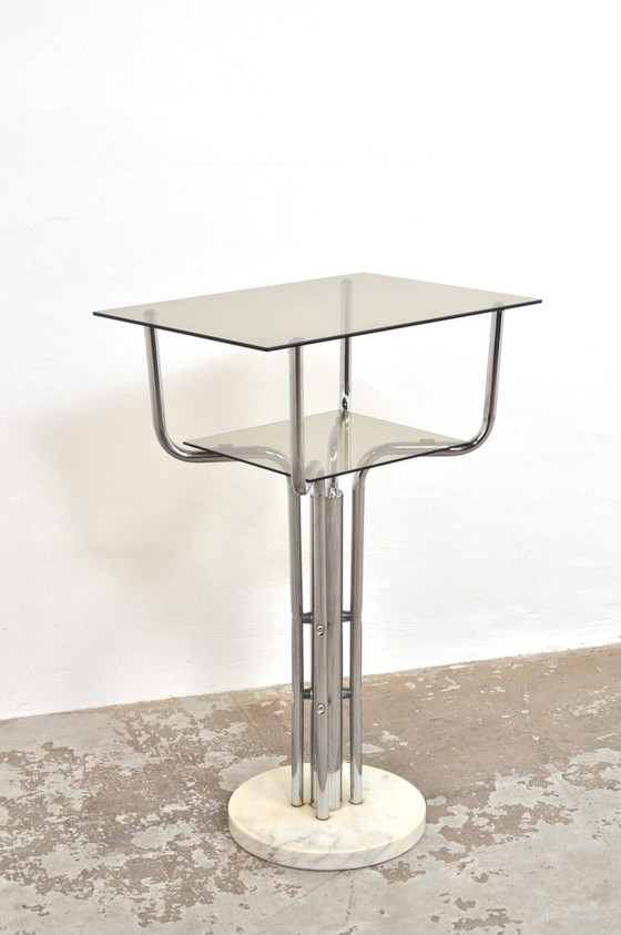 Image 1 of Vintage side table in marmer en glas, 1950s