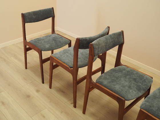 Image 1 of Set di quattro sedie in teak, design danese, anni '70, prodotte in Danimarca.