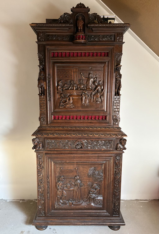 Breton 19th-Century Antique Cabinet