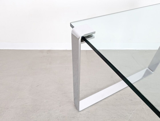 Image 1 of Original Draenert glass dining table, classic design, chrome finish