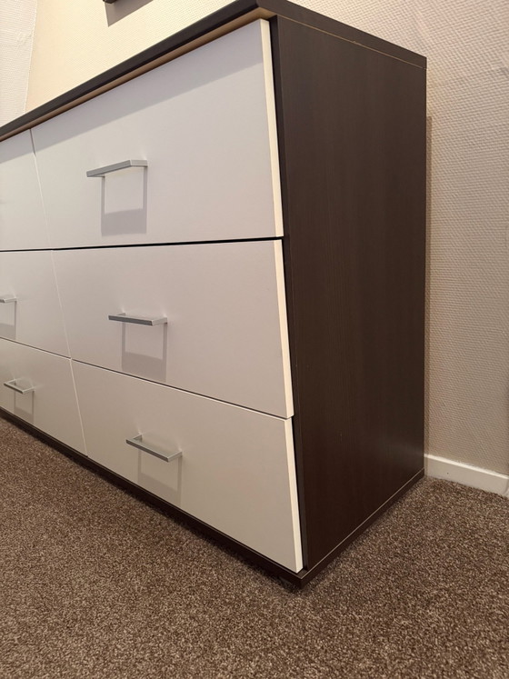 Wenge Chest of Drawers with 6 Drawers – Metal, Wood (photo 9 of 10)