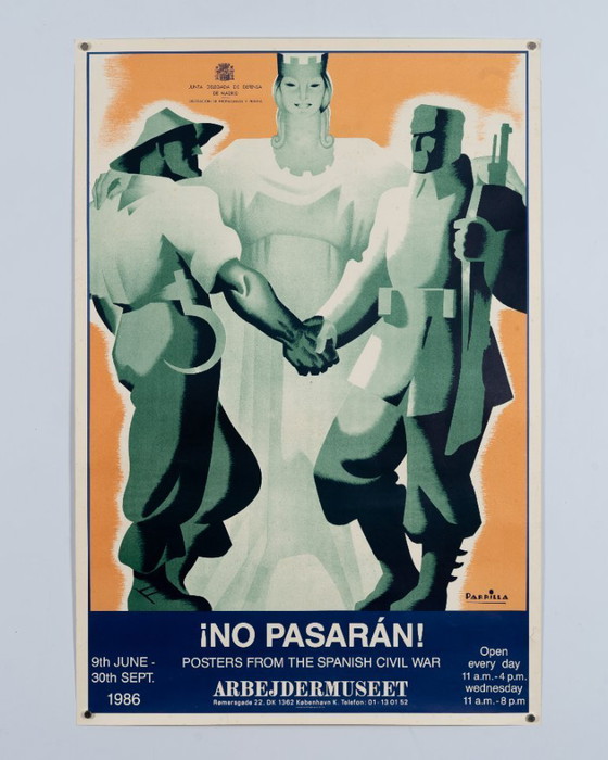 Image 1 of NO PASARAN Posters from the Spanish Civil War – 1986 – Original Vintage Exhibition Poster – Historical Political Art – 87.5x59.5