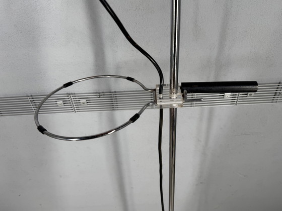 Image 1 of Lampada da terra vintage – Gepo / Gerda – paralume sferico in metallo arancione – design Space Age anni '70