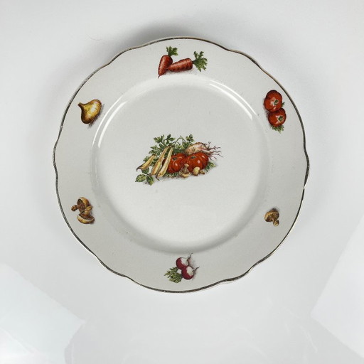 KG Lunéville Round Platter "Le Potager", 1950/70