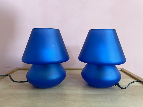 Vintage Set Table lamps Mushroom 80s – Habitat, Glass (photo 3 of 6)