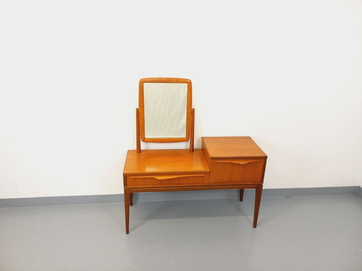 Petite enfilade coiffeuse scandinave vintage en teck avec miroir des années 60