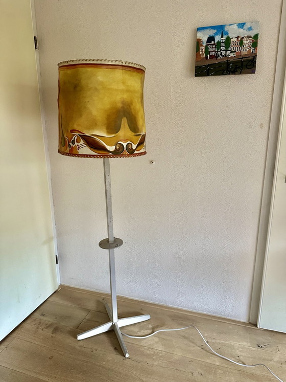 Lámpara de pie Art Déco – Lámparas de pie, Leather, Metal (photo 11 of 15)