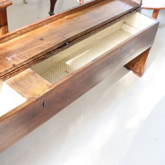 Panca lunga antica in noce con contenitore, Italia inizio XVIII secolo – Panche, Legno (photo 18 of 18)