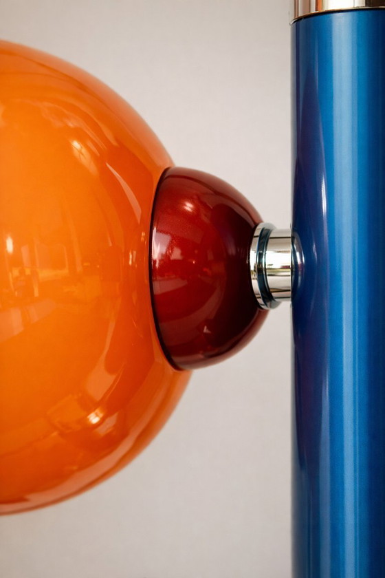 Image 1 of Lampe de table rétro spatiale orange bleu argent