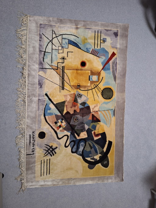 Hand-knotted silk carpet / tapestry – Wassily Kandinsky “Yellow-Red-Blue” (1.52m x 0.91m) – schilderijen tekeningen, Velvet