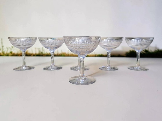 6 coppe da champagne in cristallo Baccarat / Nancy – Bicchieri e caraffe, Vetro, Art Deco (photo 2 of 11)