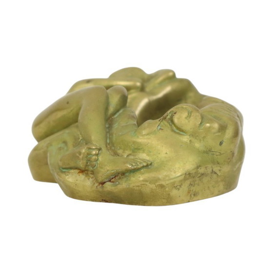 Image 1 of Vintage Brass Ashtray Female Nude