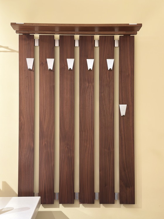 Image 1 of Porte-manteau vintage en teck et chrome