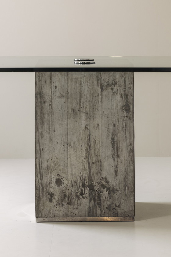 Image 1 of Very Rare Concrete and Glass Dining Table by Saporiti, Italy 1960s